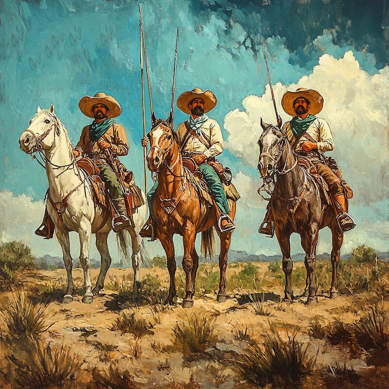 cpapaqui ilustracion soldados de la revolucion mexicana a caballo